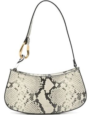 STAUD Ollie Snakeskin Hardware Tote Bag - Metallic