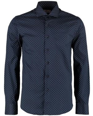 THE (Alphabet) Printed Cotton Shirt - Blue