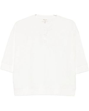 MAISON 123 Laurena Short-Sleeve Henley Top - White
