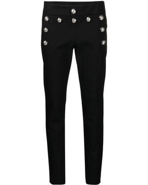 Gucci Button-detail Slim-fit Trousers - Black