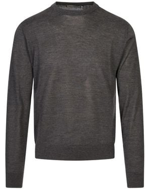 Canali Crew-Neck Long-Sleeve Sweater - Gray