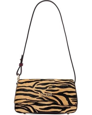 Guess Domitilla zebra-print shoulder bag - Mettallic