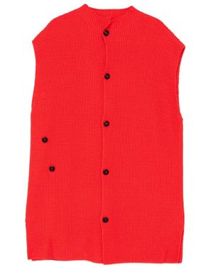 Samuel Guì Yang Haut En Maille À Boutonnière - Red