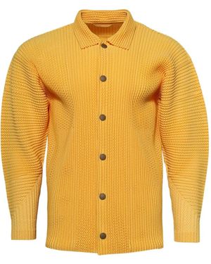 Homme Plissé Issey Miyake Pleated Button Shirt - Yellow