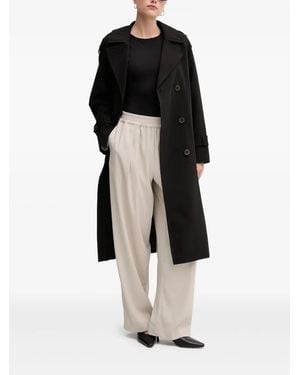 DKNY Belted Double-Breasted Trench Coat - Black