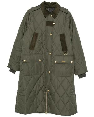 Barbour Diamond-Quilted Hooded Coat - Green