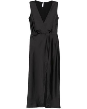 Imperial Belted Wrap-Style Dress - Black