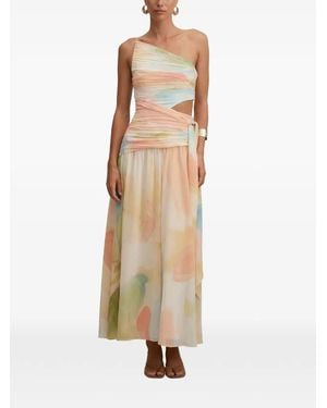 EVER NEW Connie Ruched Asymmetric Maxi Dress - Natural