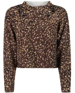 Twinset Leopard-Pattern Sweater - Brown