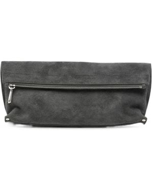A.P.C. Suede Zip-Top Clutch Bag - Grey