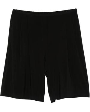 Norma Kamali Pleated Bermuda Shorts - Black