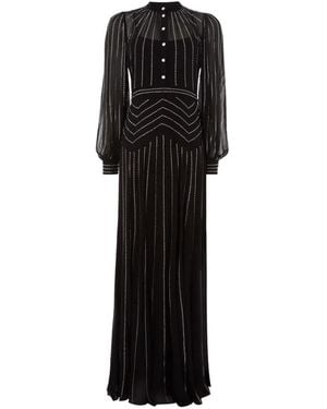 Temperley London Villanelle Buttoned Embellished Maxi Dress - Black