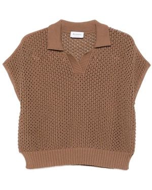 AROVESCIO Polo-Collar T-Shirt - Brown