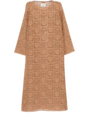 Bambah Crochet Maxi Dress - Brown