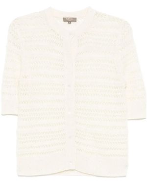 N.Peal Cashmere オープンステッチ カーディガン - ホワイト