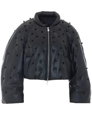 Pinko Bead-Embellished Cropped Jacket - Blue