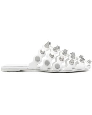 Alexander Wang Leather Cut-Out Sandals - White