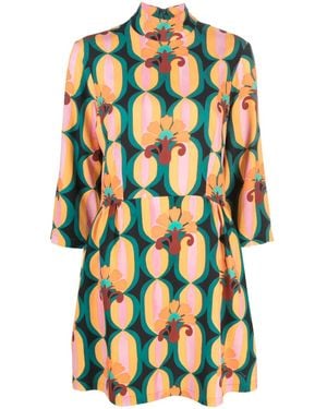 La DoubleJ Juliet Geometric-Print Minidress - Blue