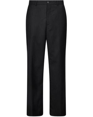 Another Aspect Pinstripe-Pattern Pants - Black