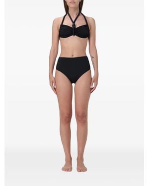 Maygel Coronel Ruched Halterneck Bikini - Black