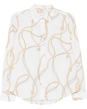 GANT Chain-Print Long-Sleeve Shirt - White