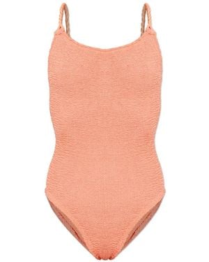 Hunza G Camille Crinkle-Effect Swimsuit - White