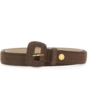Gianni Chiarini Suede Buckle Belt - White