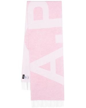 A.P.C. Bufanda con logo en intarsia - Rosa