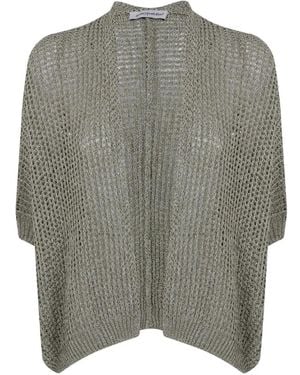 Gentry Portofino Open-Knit Cardigan - Grey