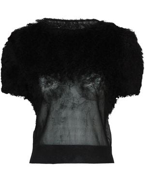 Maison Margiela Retrograde Silk Knit Top - Black