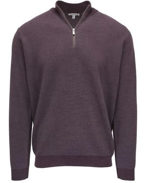 Peter Millar Geribbelde Trui Met Halve Rits - Paars