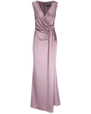 Kiton Gathered-Detailed Maxi Dress - Purple