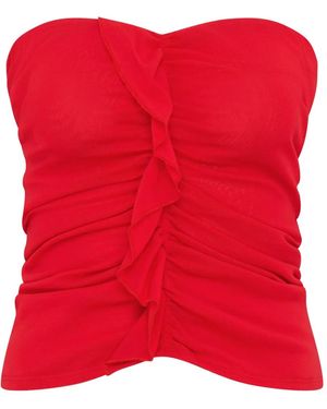 Paris Georgia Basics Ruffled Strapless Top - Red