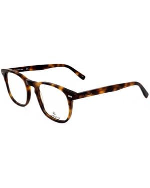 Lacoste Tortoiseshell-Effect Square-Frame Glasses - Brown