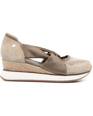 Gioseppo Darlington Perforated-Suede Court Shoes - White