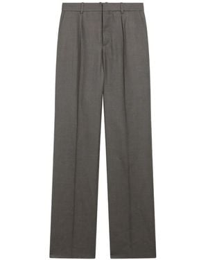 Saint Laurent Pleated-Detail Tailored Trousers - Grey