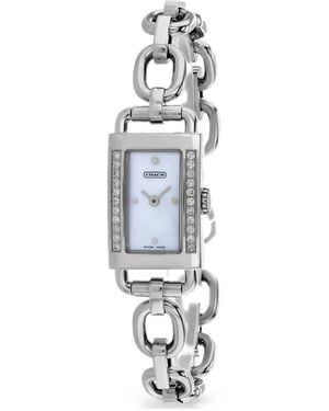 COACH Montre 18 Mm En Nacre Ornée De Diamants - White