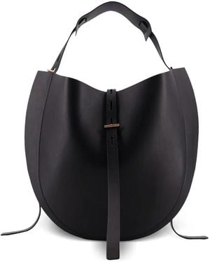 MINOBOSSI Lizzie Adjustable-Strap Leather Shoulder Bag - Black