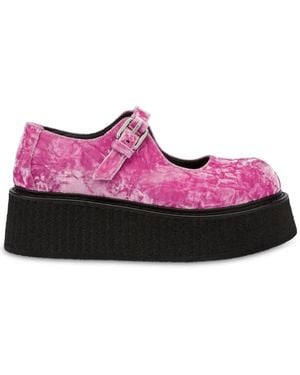 Moschino Velvet Loafers - Pink
