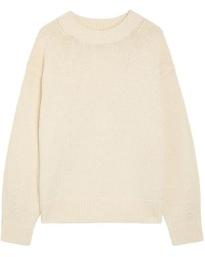 Reformation Cove Ribgebreide Trui Met Ronde Hals - Naturel