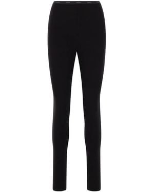 Yohji Yamamoto Leggings mit Logo-Bund - Schwarz