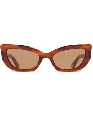 Ganni X Ace & Tate Sadie Oval-Frame Sunglasses - Brown