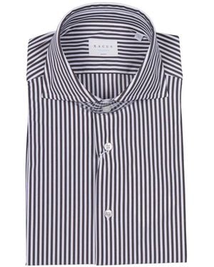 Xacus Active Striped Button-Down Shirt - Blue