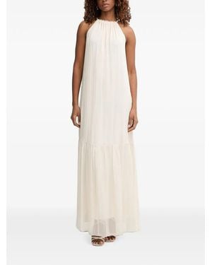 Haveone Tiered Halterneck Maxi Dress - White