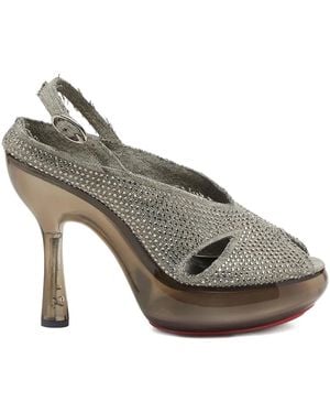 DIESEL D-Lake Strass-Embellished Sandals - Grey
