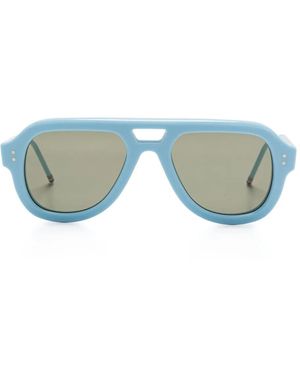 Thom Browne Occhiali Da Sole Con Montatura Stile Pilota - Blu