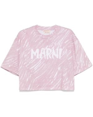 Marni Scribble Logo T-Shirt - Pink