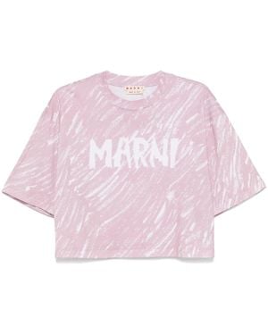 Marni T-Shirt Scribble Logo - Rosa