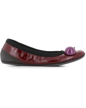 Dove Nuotano Gli Squali Ballerines En Cuir Verni À Boucle - Red