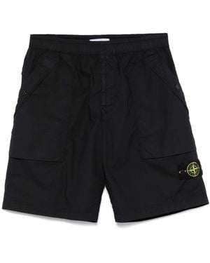 Stone Island Compass-Badge Shorts - Black